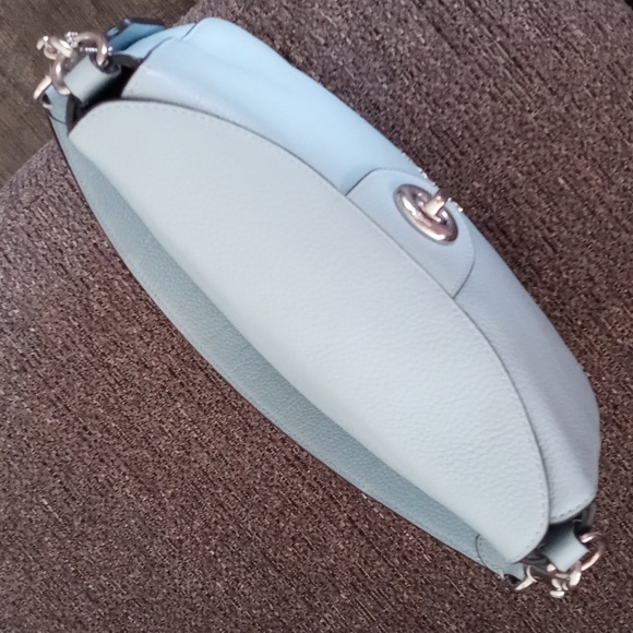 ๐Coach๐ - Waterfall Blue/Silver Ella Hobo Convertible Crossbody Bag - Picture 12 of 15